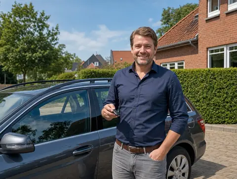 Verkäufer aus Itzehoe mit dem verkauften Fahrzeug